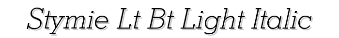 Stymie Lt BT Light Italic font